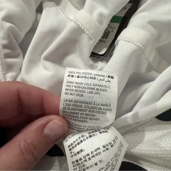 NWT Bar III White & Black Polka Dot Swimsuit One Piece Plunging Neck Size Large - Picture 9 of 10